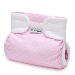 T-TOMI Orthopädisches Spreizhöschen für breites Wickeln - klettverschluss White dots (3-6 kg)