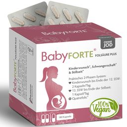 BabyFORTE Folsäure Plus OHNE JOD | vegan |  Vitamine ab Kinderwunsch bis Stillzeit