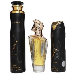 Lattafa - Maahir Geschenkset -100 ml Eau de Parfum - 200 ml Deodorant - 300 ml Lufterfrischer