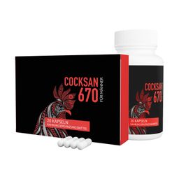 Cocksan 670 | Maca Pulver & L-Arginin | Nahrungsergänzungsmittel | 20 Kapseln
