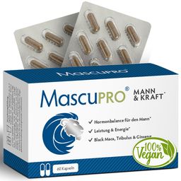 MascuPRO Mann & Kraft | Hormon Balance & Energie | schwarzes Maca & Aminosäuren