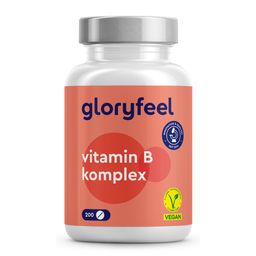 gloryfeel® Vitamin B Komplex - 200 Kapseln - 500µg B12 + höchst bioaktiv
