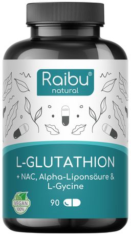 L-Glutathion Kapseln Hochdosiert, Mit NAC, Alpha-Liponsäure & L-Glycin - RAIBU