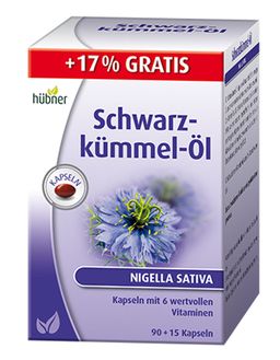 Hübner Schwarzkümmel Öl Kapseln 90+15 Sondergröße