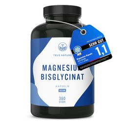 Magnesium Testsieger - Magnesium Bisglycinat (Glycinat) - 360 Kapseln = 4 Monate - TRUE NATURE®