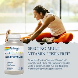 Solaray Spectro Multivitamin Kapseln ohne Eisen, über 50 Zutaten, Mineralstoffe und Spurenelemente