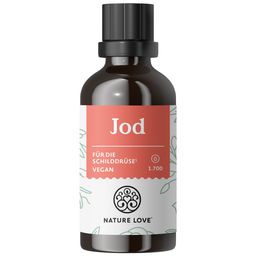 NATURE LOVE® Jod Tropfen - 150µg 50ml - alkoholfrei und vegan - geschmacksneutral