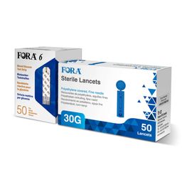 FORA 6 Glukoseteststreifen + FORA Lanzetten 30G - The Tester