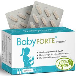 BabyFORTE Stillzeit Vitamine | vegan | Bockshornklee, Lutein & Eisen | ohne Fenchel