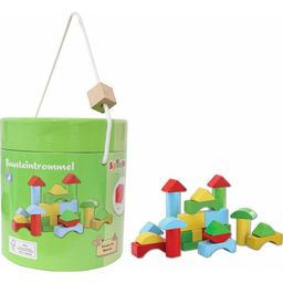 VEDES Großhandel GmbH - Ware SpielMaus Holz Bausteine in Trommel, 90 Stück, bunt