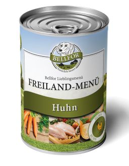 Bellfor Starter-Paket Hundefutter Nass mit Huhn und Lamm - Getreidefrei - Freiland-Menü + Heide-Menü