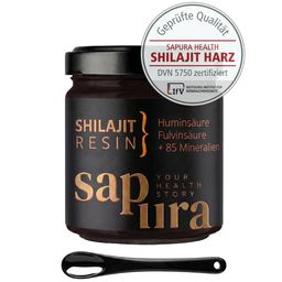 Shilajit Resin XXL Glas 60g - Mumijo Shilajit Harz + Dosierlöffel * 78% FULVIN + 12% HUMINSÄURE