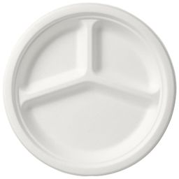 10x Teller 3-geteilt ø 26 Weiss