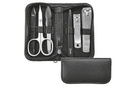 CREDO Maniküre-Etui Herren schwarz 6teilig