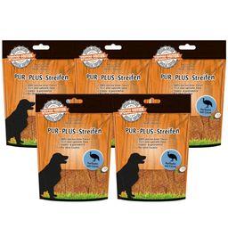 Schecker Pur Plus Streifen Perlhuhn + Kokos Hundesnacks mit "Sinn"
