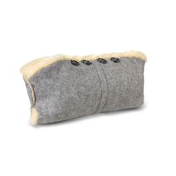 fellhof Kinderwagen-Handwärmer FILZ hellgrau, Innenmaterial: 100% Merino-Lammfell