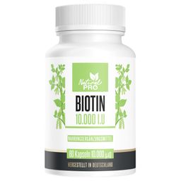 Natural Pro | Biotin 10.000 µg | Nahrungsergänzungsmittel | Haare | 60 Kapseln
