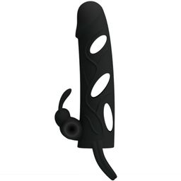 Pretty Love Penishülle mit Klitorisstimulation schwarz 14 cm