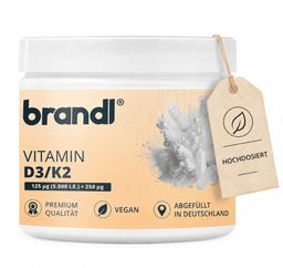 Vitamin D3 K2 Kapseln Vegan mit 5.000 IU D3 und 250μg K2 | 240 D3 K2 Kapseln hochdosiert