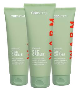 CBD VITAL Wärmende CBD Creme 100 % BIO 3er-Pack