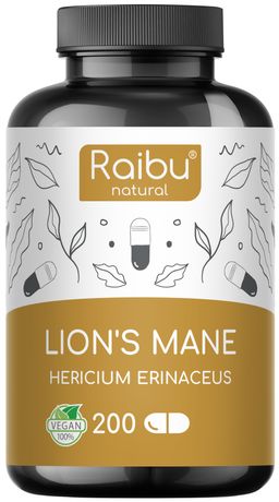 Lion's Mane (Hericium Erinaceus), 58.500mg Löwenmähne Pilz, Laborgeprüft, 200 St - RAIBU