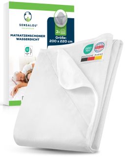 Sensalou Matratzenschoner wasserdicht 200 x 220 cm Matratzenschutzauflage 2er Set