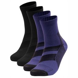 Occulto Herren Fersensporn Sport Kompressionssocken 2er Pack (Modell: Ian) Blk-Blu 43-46