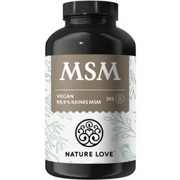 NATURE LOVE® MSM Kapseln - 365 Kapseln - 99,9% Reinheit - 1600mg MSM Pulver/Tagesdosis