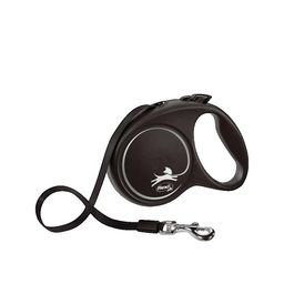 Flexi Leine Ausziehbar Design Schwarz für Hunde bis 15 kg