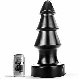 All Black - Großer extrabreiter Buttplug in Tannenbaumform