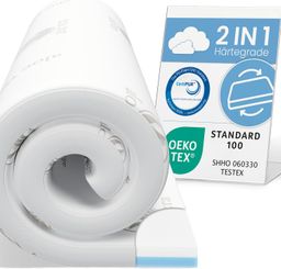 ELONEO Topper H2/H3, 7cm hoch, Visko-Gelschaum, Wendefunktion, schadstoffgeprüft, waschbar