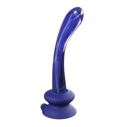 Glasdildo „No. 89“ mit 40°-Krümmung für G-/P-Punkt-Stimulation | Strap-on-kompatibel | Icicles