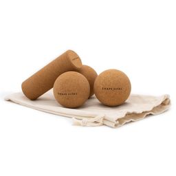 SHAPEVITAL Faszien- und Massage Set aus Kork | 3-teilig & hochwertig | mit Jute-Beutel