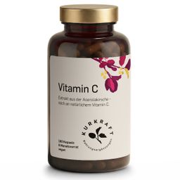 Kurkraft Vitamin C Kapseln hochdosiert – 175 mg natürliches Vitamin C aus Acerola – vegan