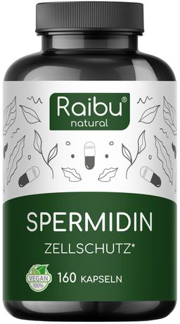 RAIBU Spermidin Kapseln Hochdosiert, 6 mg Spermidin pro Kapsel, Aus Weizenkeimextrakt