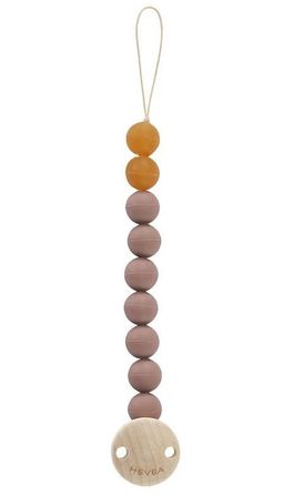 Hevea Schnullerkette aus Naturkautschuk Tan beige