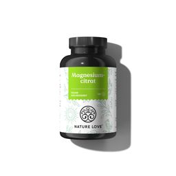 NATURE LOVE® Magnesiumcitrat – 2.320 mg Magnesiumcitrat (360mg elementares Magnesium) – 180 Kapseln