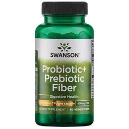 SWANSON Probiotische + präbiotische Ballaststoffe 500 Mio. KBE und 500 mg FOS
