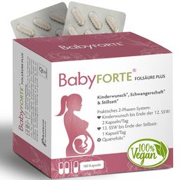 BabyFORTE Folsäure Plus Quatrefolic® | vegan | Vitamine ab Kinderwunsch bis Stillzeit