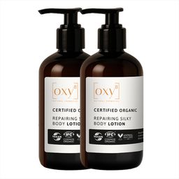 OXY8 Naturkosmetik REPAIRING SILKY BODY LOTION – 2er Pack - glatte, straffe Haut, gegen Hautalterung