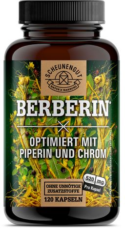 Scheunengut® Berberin | Berberis aristata Extrakt 20:1 optimiert mit Piperin & Chrom