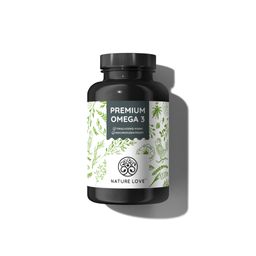 NATURE LOVE® Premium Omega 3 - 120 Kapseln - 1000mg Fischöl/Kapsel mit 80% Omega 3 Anteil EPA & DHA
