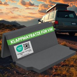 ELONEO Klappmatratze für VW Modelle, 8 cm hoch, maßgeschneidert, waschbarer Stoffbezug