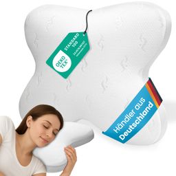 ELONEO Schlafkissen Visko-Schmetterlingskissen, körperangepasste Form, 52x12x62 cm, waschbarer Bezug