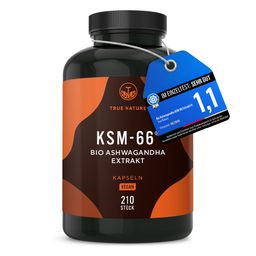 Testsieger Bio Ashwagandha KSM-66® Kapseln – 30mg Withanolide - Premium Markenrohstoff, TRUE NATURE®