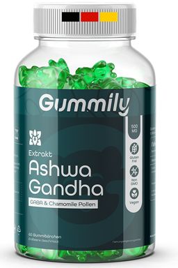 Gummily® Ashwagandha Gummies  1500 mg - LABORGEPRÜFT - Ashwagandhaextrakt, GABA & Kamillen-Extrakt