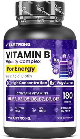 Vitastrong Vitamin B Komplex - 180 Tabletten, Hochdosiert