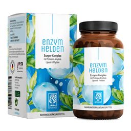 Verdauungsenzyme Enzym Komplex 120 vegane Kapseln Protease α-Amylase Lipase Enzymhelden NATURTREU®