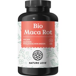NATURE LOVE® Bio Maca Rot - 180 Kapseln - 3000mg pro Tagesdosis (entspricht 12.000mg Maca Wurzel)