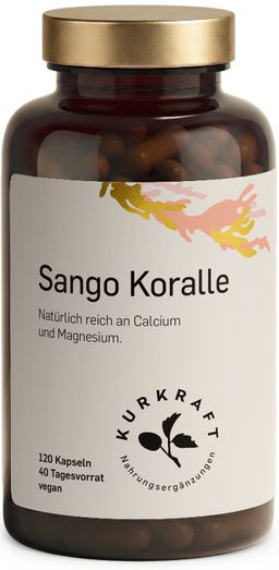 Kurkraft Sango Koralle Kapseln – 660 mg Calcium + 330 mg Magnesium pro Tag – natürliches 2:1